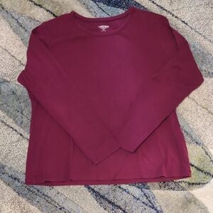 Lands' End Berry Long Sleeve Tee Classic Crew